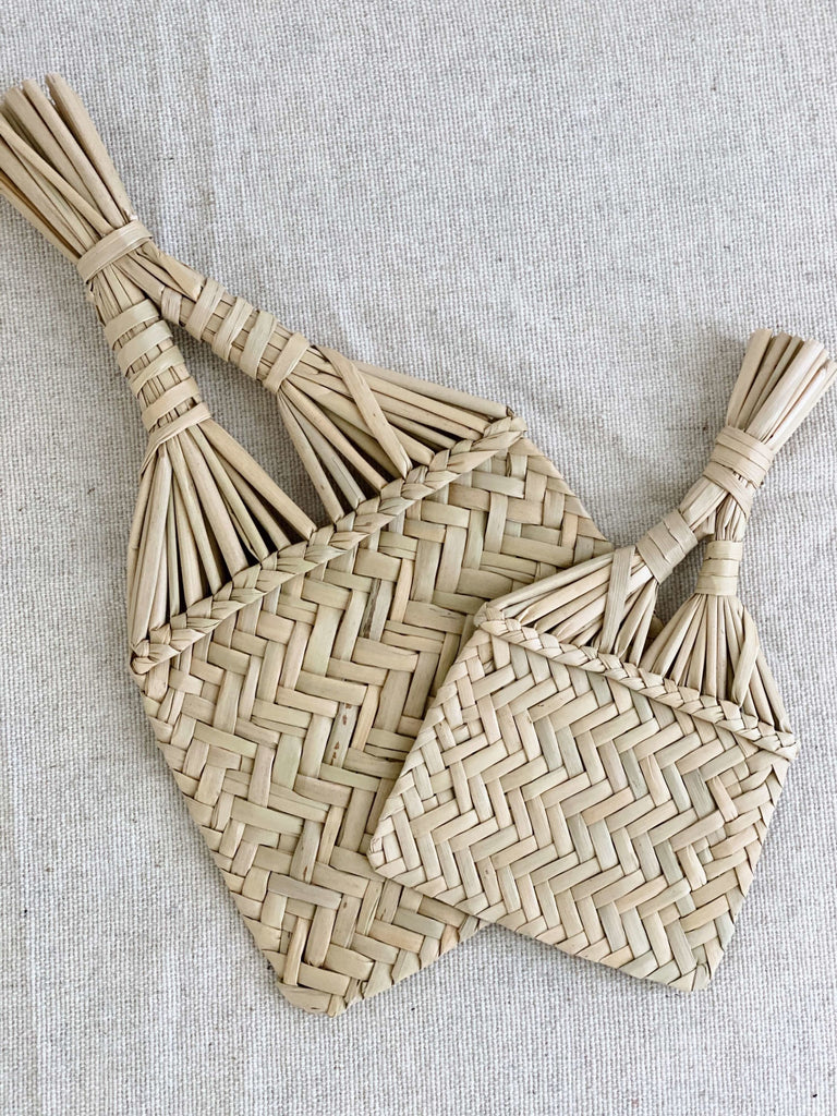 handmade small and medium fans on canvas