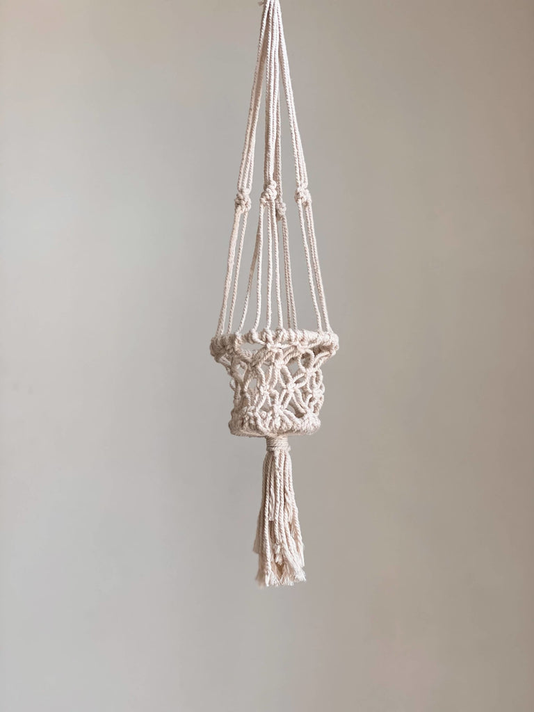 product photo of mini handmade plant hanger in cream color
