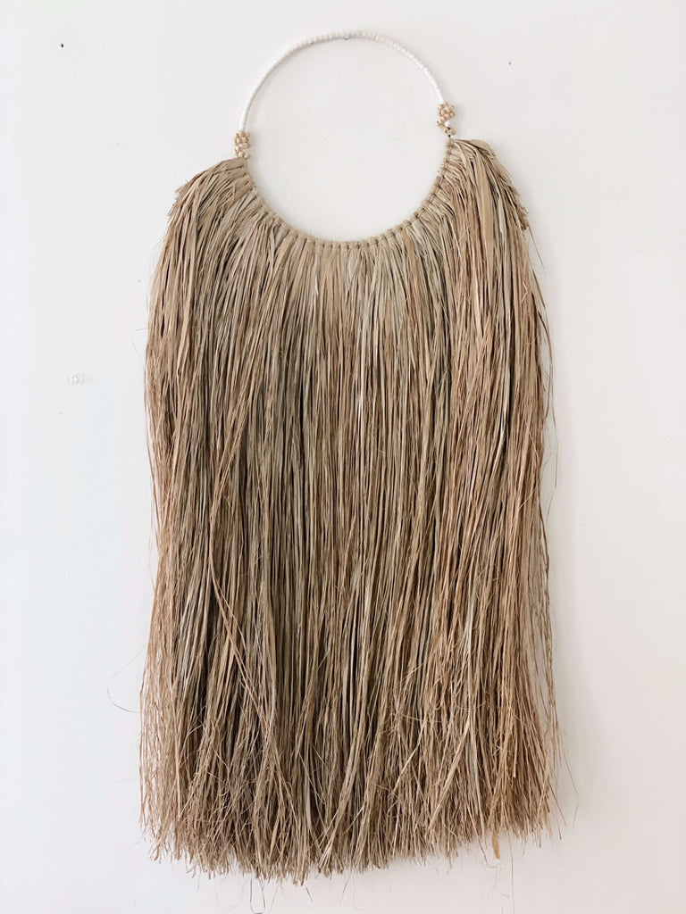 minimalist rustic bohemian seagrass wall hanging