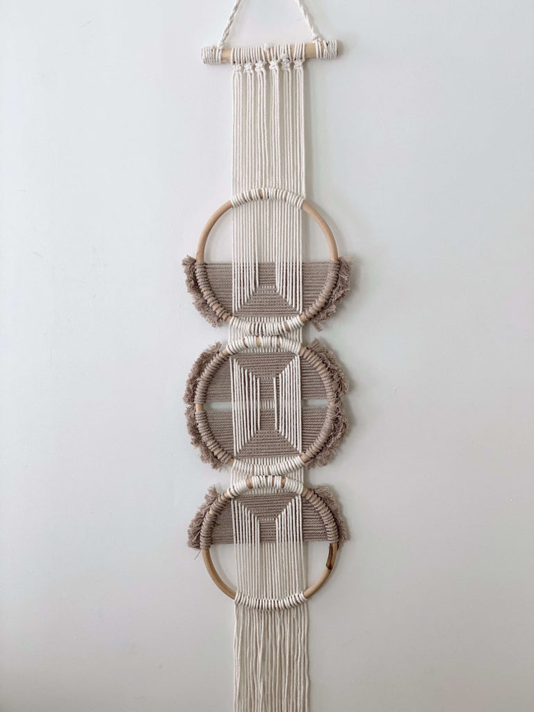 woven geometric wall hanging - mauve / 12 - home decor
