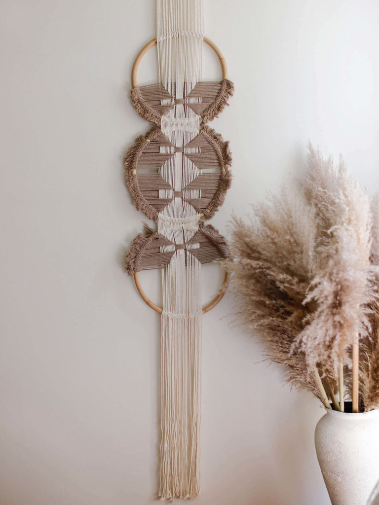 woven geometric wall hanging - mauve / 9 - home decor