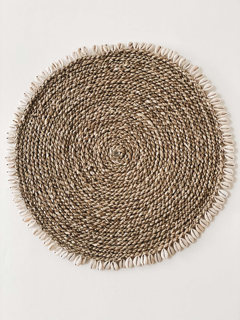 seagrass cowrie bohemian placemat wall basket