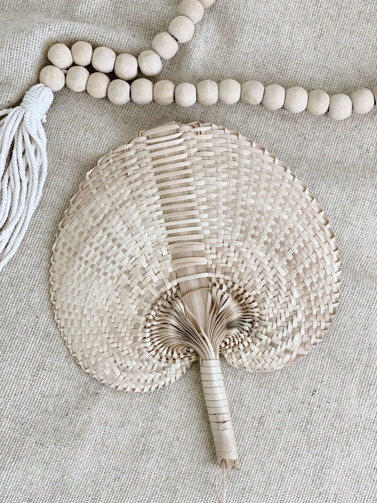 Small Handwoven Palm Leaf Fan