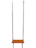 product photo of cute bohemian macrame wooden swing with white background