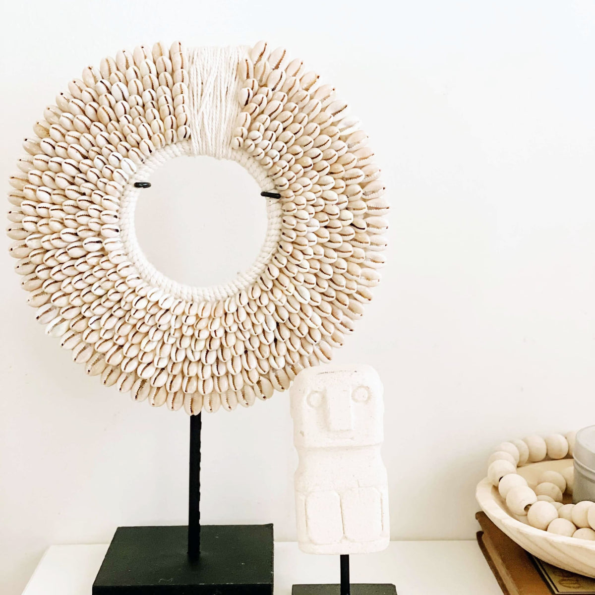Cowrie shell necklace on stand deals