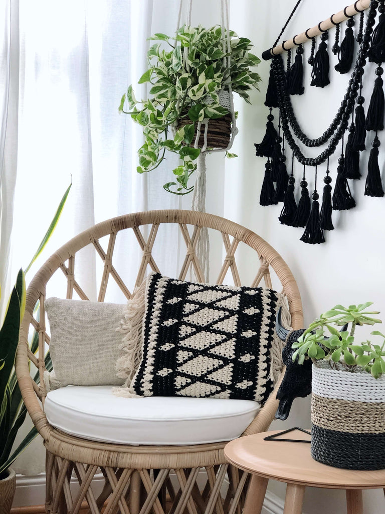 bohemian wall hanging beaded tassel tapestry